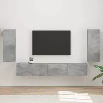 TV staliukas TV spintelių komplektas 4 pcs Betono pilka Apdirbta mediena