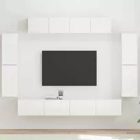 TV staliukas Televizoriaus spintelė 8 pcs Aukštai blizganti balta