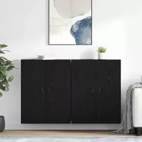 Prikabinama spinta 2 pcs Juodas ąžuolas 69,5 x 34 x 90 cm