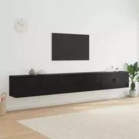 TV staliukas Sieninio televizoriaus kabineto komplektas 3 pcs Juodas ąžuolas