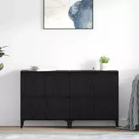 Šoninės lentynos 2 vnt. Juodas ąžuolas 60 x 35 x 70 cm