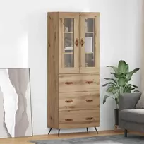 Aukštas spinta su lentyna su stalčių 2 pcs Amatininkų ąžuolas