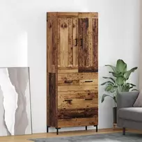 Aukštas spintelė 2 pcs Senovinis medis Apdirbta mediena