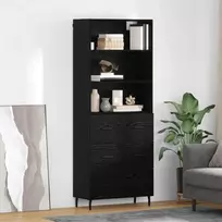 Aukštas spintelė su stalčių Juodas ąžuolas 69,5 x 34 x 180 cm