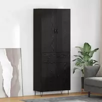 Aukštas spintelė su stalčių 2 pcs Juodas ąžuolas
