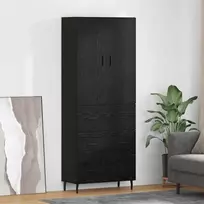 Aukštas spintelė 2 vnt. juoda ąžuolo 69,5 x 34 x 180 cm