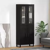 Aukštas spintelė 2 vnt. Juodas ąžuolas 69,5 x 34 x 180 cm
