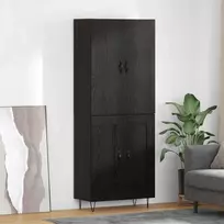 Aukštas spintelė 2 vnt. Juodas ąžuolas 69,5 x 34 x 180 cm