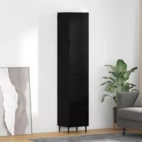 Aukštas spintelė su stalčių Juodas ąžuolas 34,5 x 34 x 180 cm