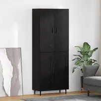 Aukštas spintelė 2 vnt. juoda ąžuolo 69,5 x 34 x 180 cm