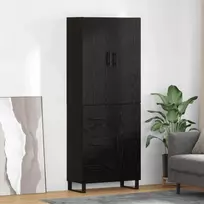 Aukštas spintelė 2 vnt. Juodas ąžuolas 69,5 x 34 x 180 cm