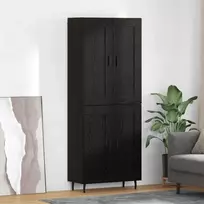 Aukštas spintelė 2 vnt. Juodas ąžuolas 69,5 x 34 x 180 cm