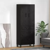 Aukštas spintelė 2 vnt. Juodas ąžuolas 69,5 x 34 x 180 cm