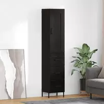 Aukštas spintelė su stalčių Juodas ąžuolas 34,5 x 34 x 180 cm