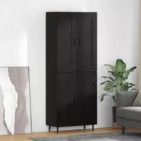 Aukštas spintelė 2 vnt. Juodas ąžuolas 69,5 x 34 x 180 cm
