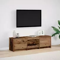TV staliukas TV spintelė su LED su stalčių Senas medis 140 x 34 x 40 cm