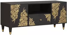 Televizoriaus spintelė su stalčių Juoda 105 x 33 x 46 cm