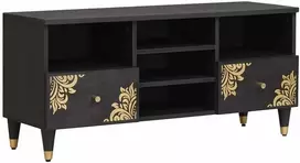 Televizoriaus spintelė su stalčių Juoda 100 x 33 x 46 cm