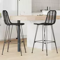 Baro Kėdė 2 pcs 44 x 52 x 111 cm Ratanas ir Geležis