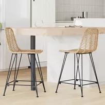 Baro Kėdė 2 pcs 44,5 x 54,5 x 97,5 cm Ratanas ir Geležis