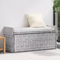 Laikymo suolas su pagalve Balta plauna 110 x 40 x 50 cm Ratanas