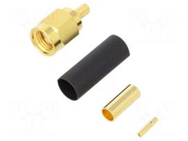 Plug | RP-SMA | reverse,female | straight | 50Ω | crimped | for cable