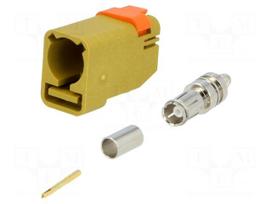 Plug | FAKRA II SMB | female | straight | RG174,RG316 | crimped | yellow