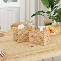Servetėlių dėžutės dangčiai 2 pcs Vandens hiacintas Natūrali