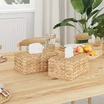 Servetėlių dėžutės dangčiai 2 pcs Vandens hiacintas Natūrali