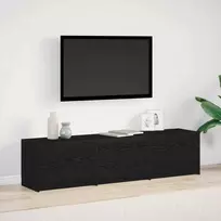 TV staliukas Televizoriaus spintelė su LED Juodas ąžuolas 165 x 34 x 40 cm