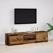 TV staliukas Televizoriaus spintelė su LED Senas medis 165 x 34 x 40 cm