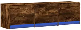TV staliukas Televizoriaus spintelė su LED Rūkyta ąžuolas 140 x 34 x 40 cm