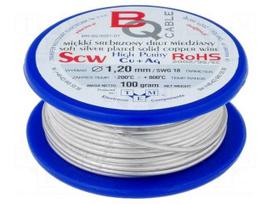 Silver plated copper wires | 1.2mm | 100g | 9.5m | -200÷800°C