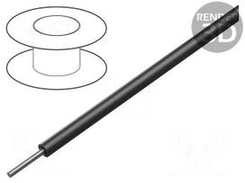 Wire | HookUp Wire Teflon | solid | Cu | 30AWG | black | PTFE | 250V | 305m