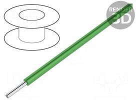 Wire | HookUp Wire Teflon | solid | Cu | 28AWG | green | PTFE | 250V | 30,5m