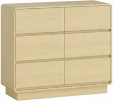 100 cm komoda, bufeto spintelė su 6 stalčiais, skirta virtuvei, svetainei, valgomajam, natūralaus medžio
