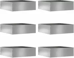 Vejo kraštas 6 pcs Sidabro 40 x 40 x 13 cm Cinkuota plienas