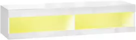 TV staliukas HOMCOM televizoriaus spintele, pakabinama TV spintelė su 16 spalvų RGB LED apšvietimu, TV stovas su atvira laikymo erdve, 55-60 colių televizoriams, svetainei, miegamajam, 140 x 40 x 30 cm, blizgiai balta