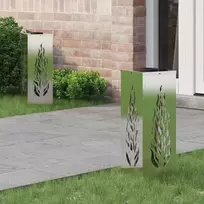 Saulės LED šaligatvio šviesa 2 pcs Sidabro Nerūdijantis Plienas