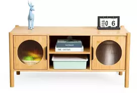 TV staliukas Relaxdays TV spintelė, 48x103x40 cm, natūrali