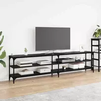TV staliukas Televizoriaus spintelė 200 x 30 x 50 cm Juodas ąžuolas