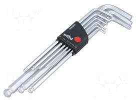 Key set | hexagon keys,spherical | Chrom-vanadium steel | Pcs: 9