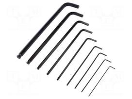 Key set | hexagon keys,spherical | Chrom-vanadium steel | Pcs: 9