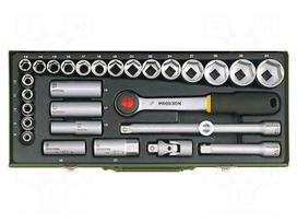 Key set | socket spanner | Chrom-vanadium steel | Pcs: 29