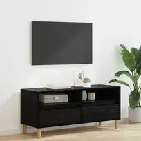 TV staliukas Televizoriaus spintelė Juodas ąžuolas 100 x 34,5 x 44,5 cm