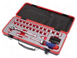 Key set | hex socket | steel | Pcs: 62 | Mounting: 1/4",3/8"