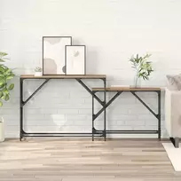 Konsolinis stalas 2 pcs Amatininkų ąžuolas 100 x 28 x 75 cm