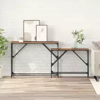 Konsolinis stalas 2 pcs Senovinis medis 100 x 28 x 75 cm
