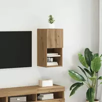 TV staliukas Sieninis televizoriaus stovas su LED Amatininkų ąžuolas