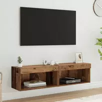 TV staliukas TV spintelių komplektas 2 pcs Senovinis medis 60 x 30 x 30 cm